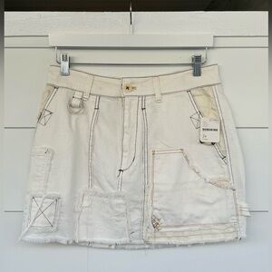 NWT Free People White Cargo Skirt